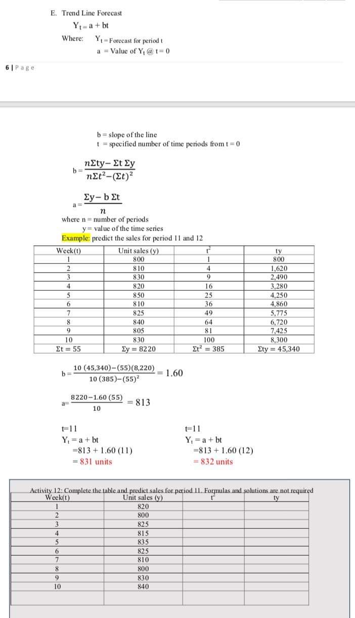 18 19 13 23 24 5.5 16E. Trend Line Forecast Yrma+ bt