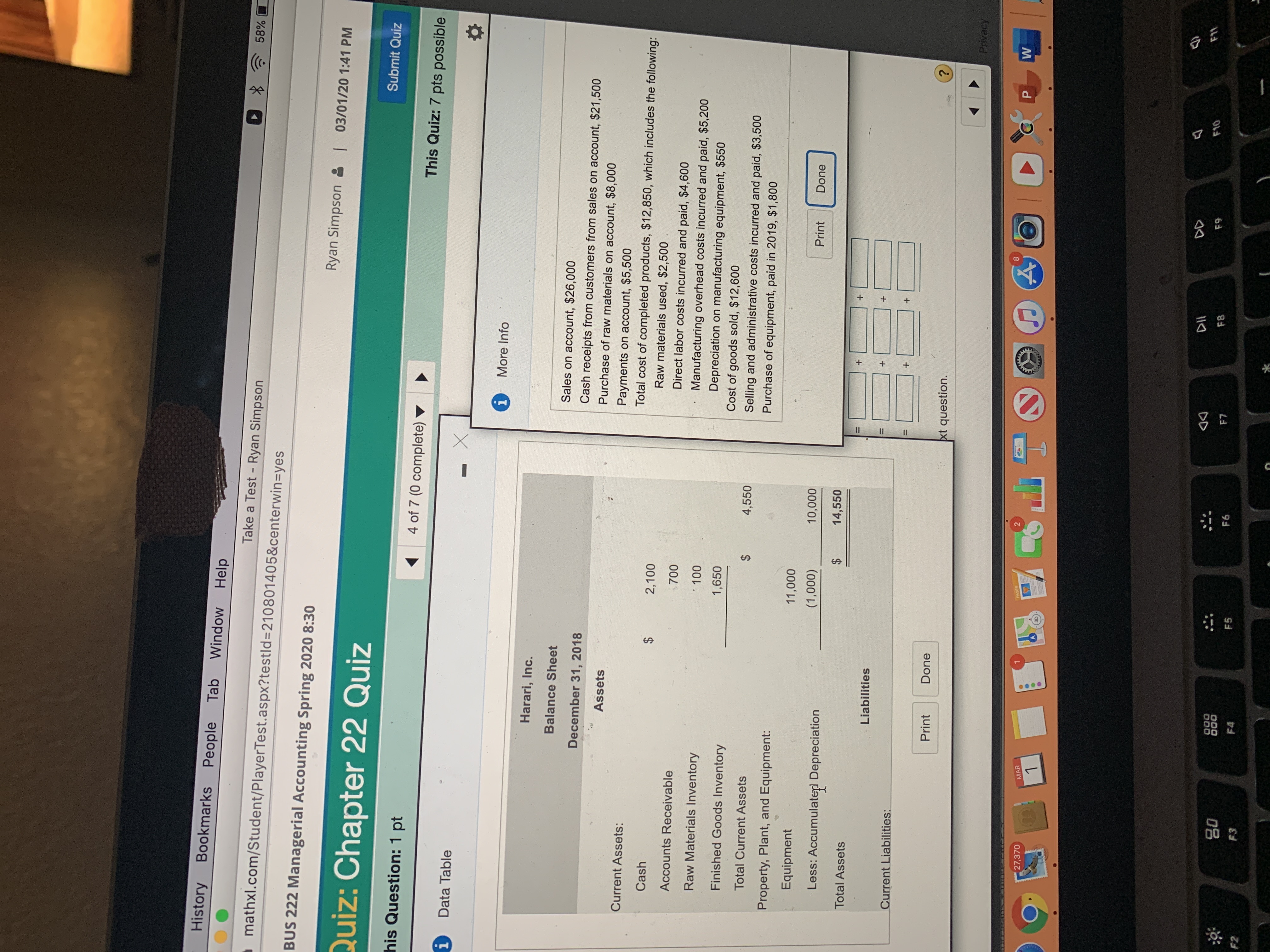 1 pt 4 of 7 (0 complete) This Quiz: 7 pts possible