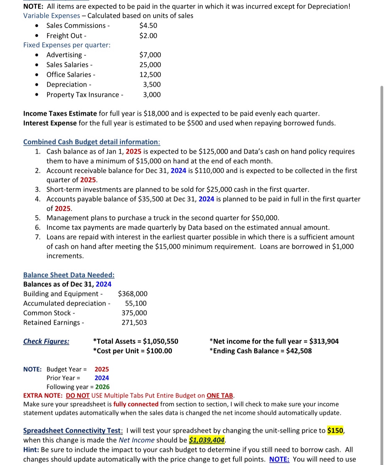  NOTE: All items are expected to be paid in the quarter