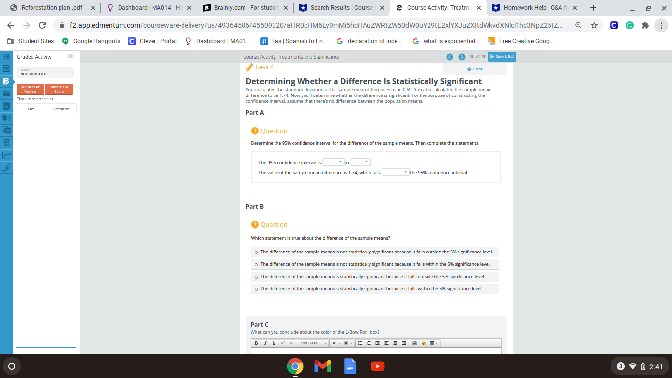 Task 4PrintDetermining Whether a Difference Is Statistically Significant 5 Reforestation plan .pdf