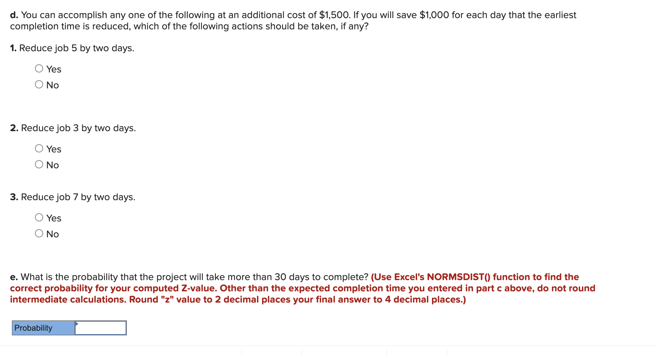 project: TIMES (DAYS) PREDECESSOR JOB N0. JOB(S) a m b 1 2