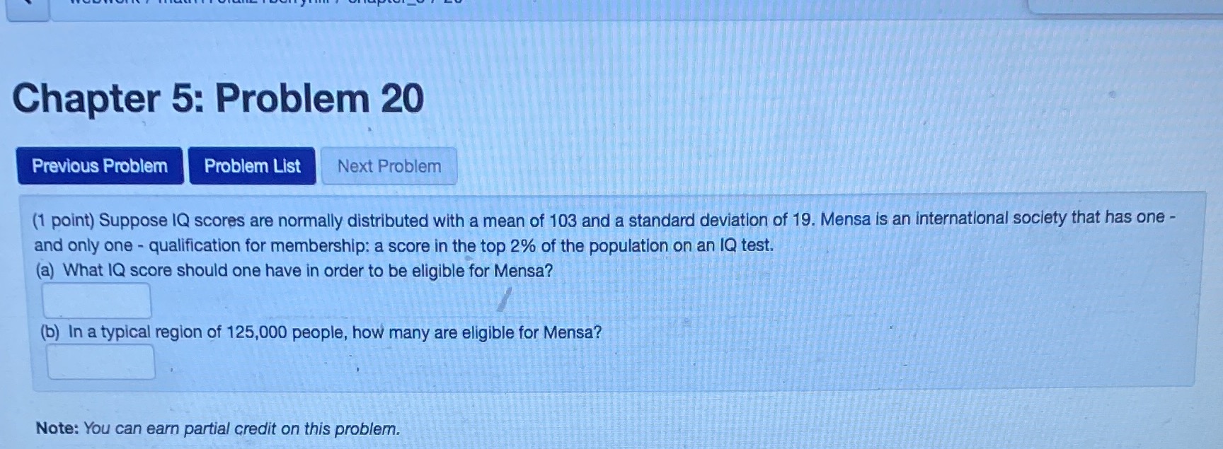  Chapter 5: Problem 20 Previous Problem Problem List Next Problem (1