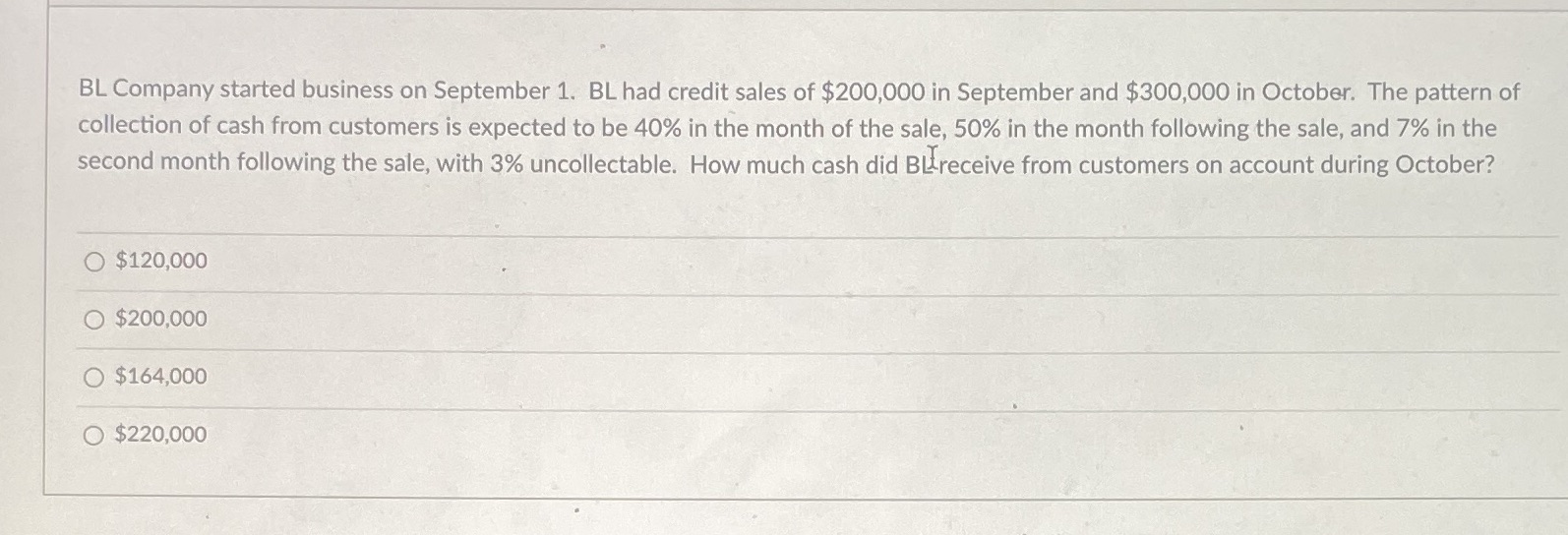 Solve using given information BL Company started business on September 1. BL