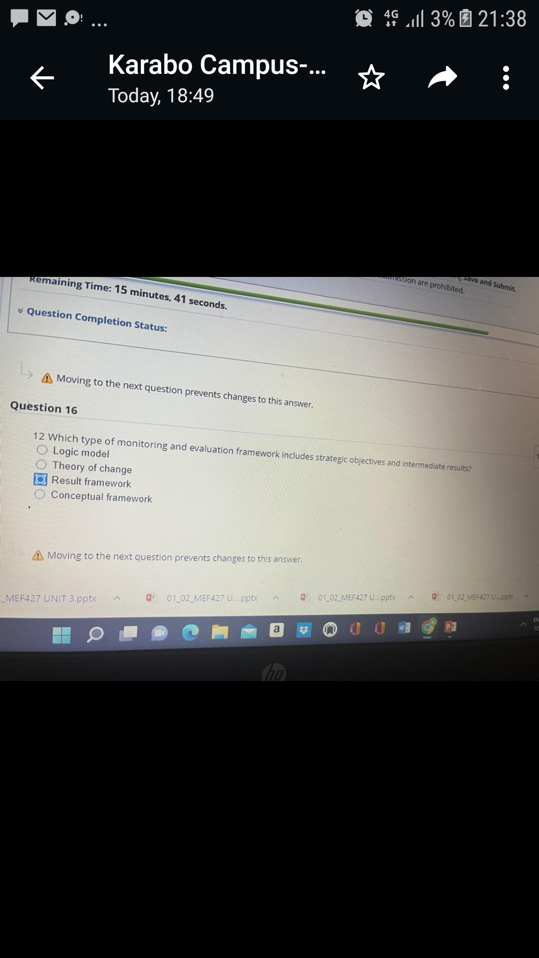  V 46 3% 21:38 K Karabo Campus-... . . . Today,