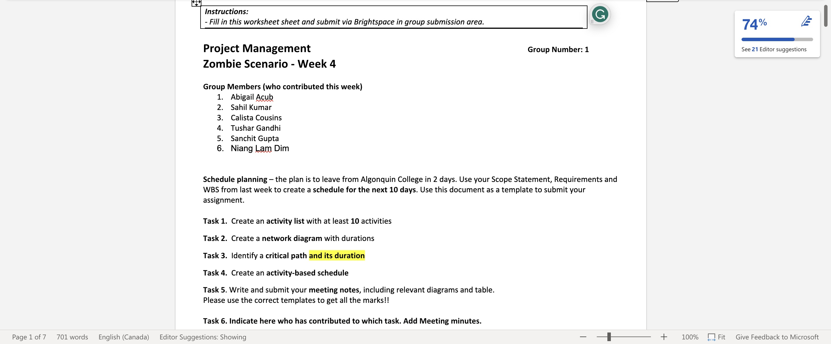 3? the work. A sample from the case study is as follows: