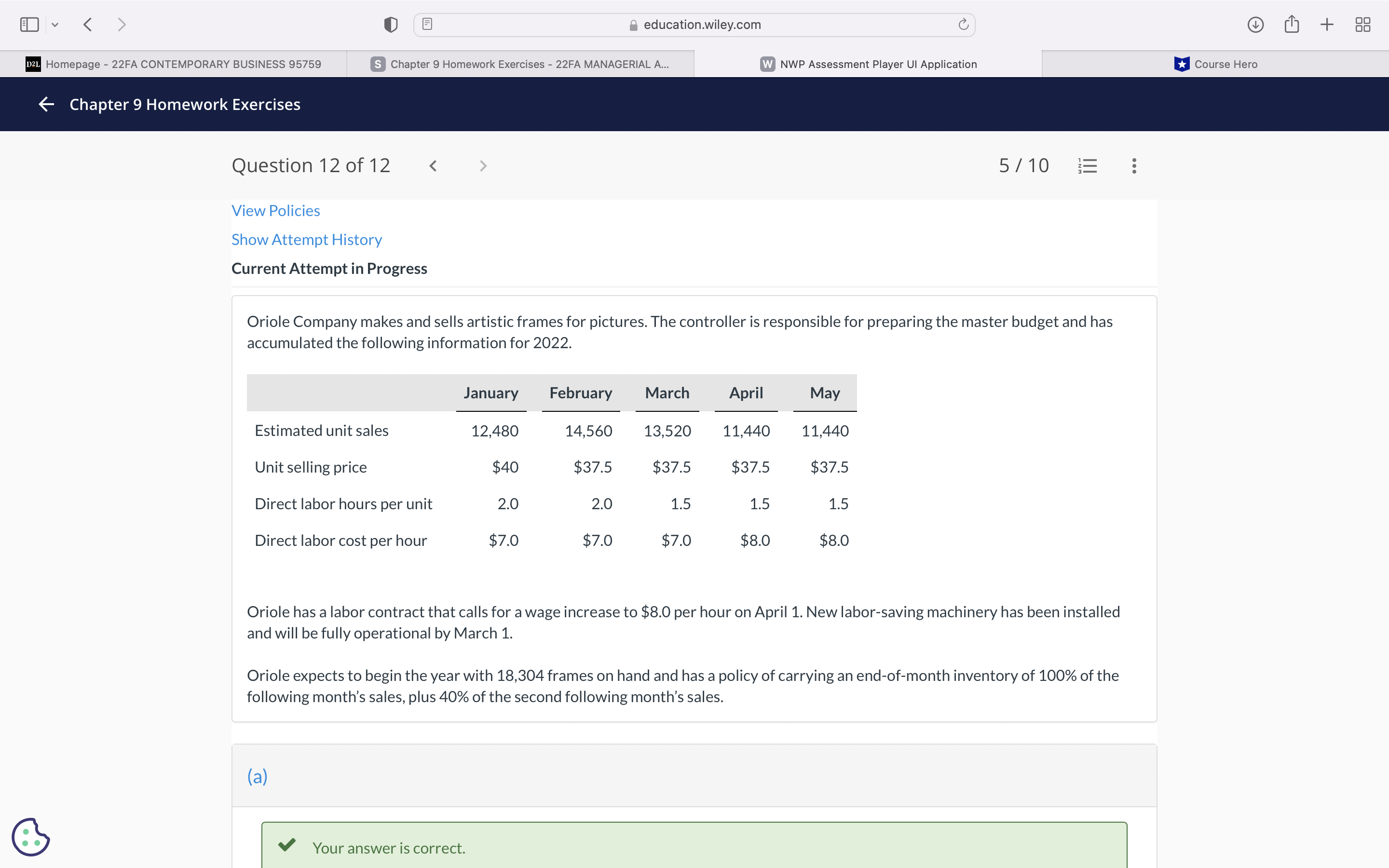 Homepage - 22FA CONTEMPORARY BUSINESS 95759 S Chapter 9 Homework Exercises -