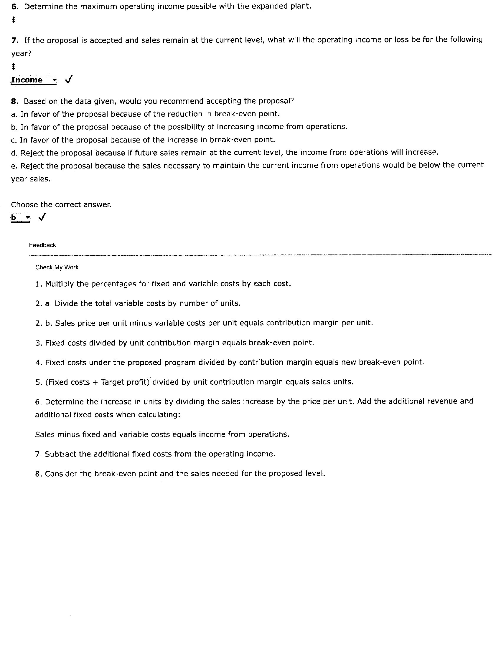 are as follows: Products Unit Selling Price Unit Variable Cost Sales Mix