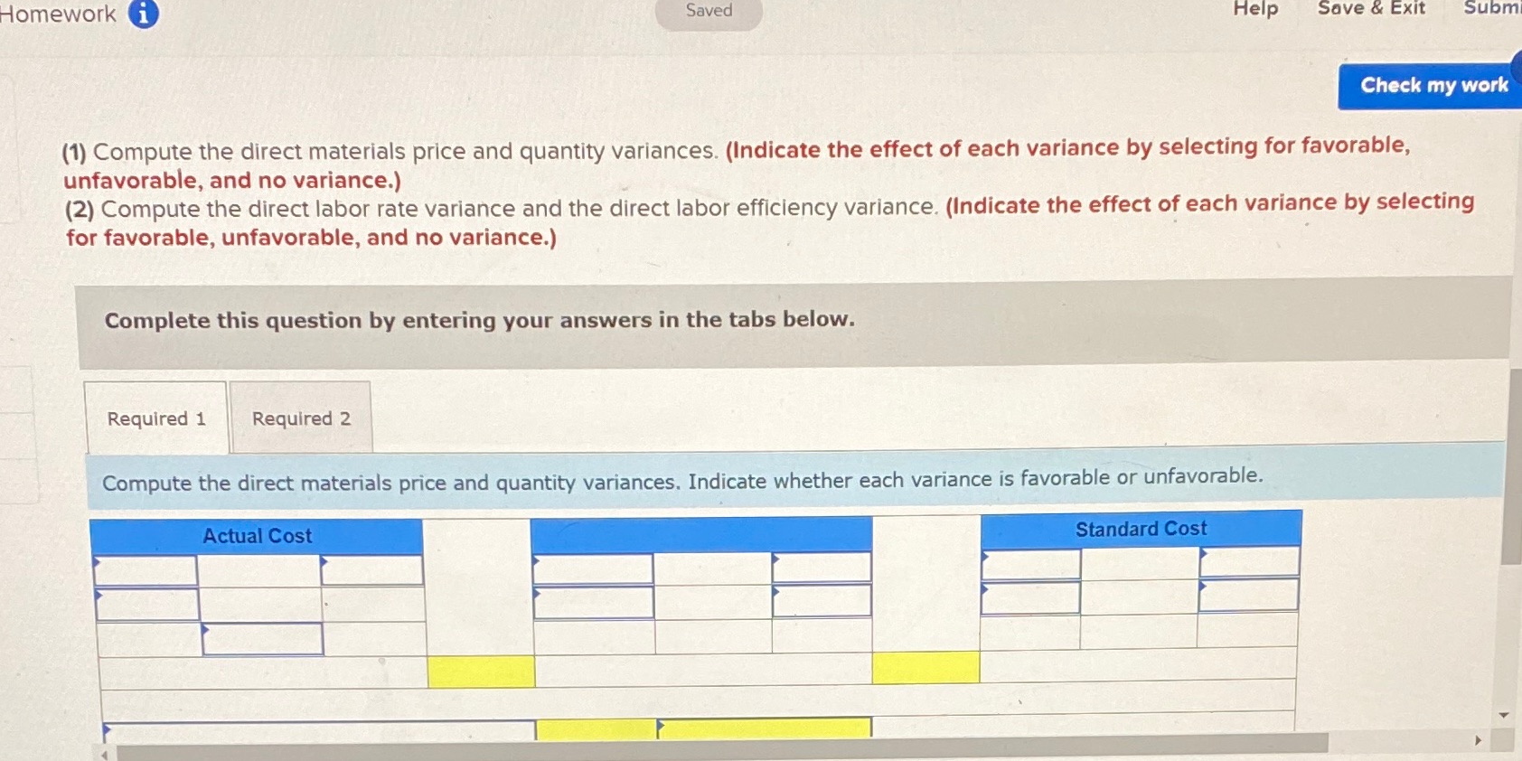 Chapter 8 question 4Reed Corp. has set the following standard direct materials