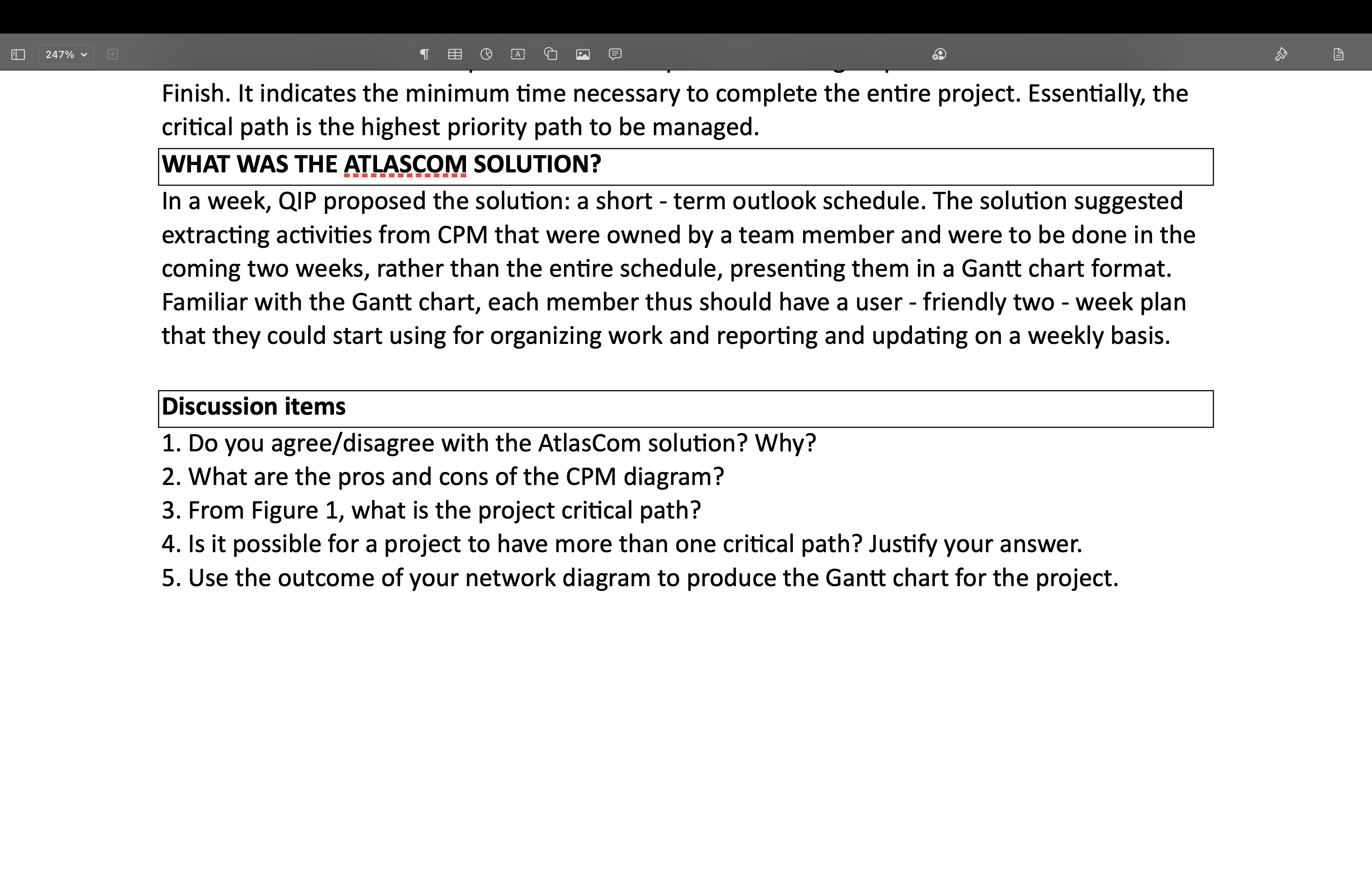 the project work. Faced with the lack of a formal project management