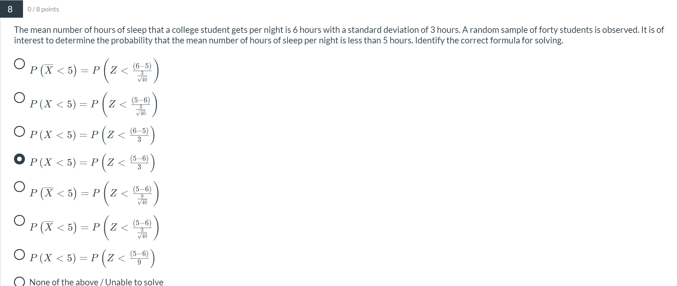 Can i get help with this STATS problem n 0/8 points The
