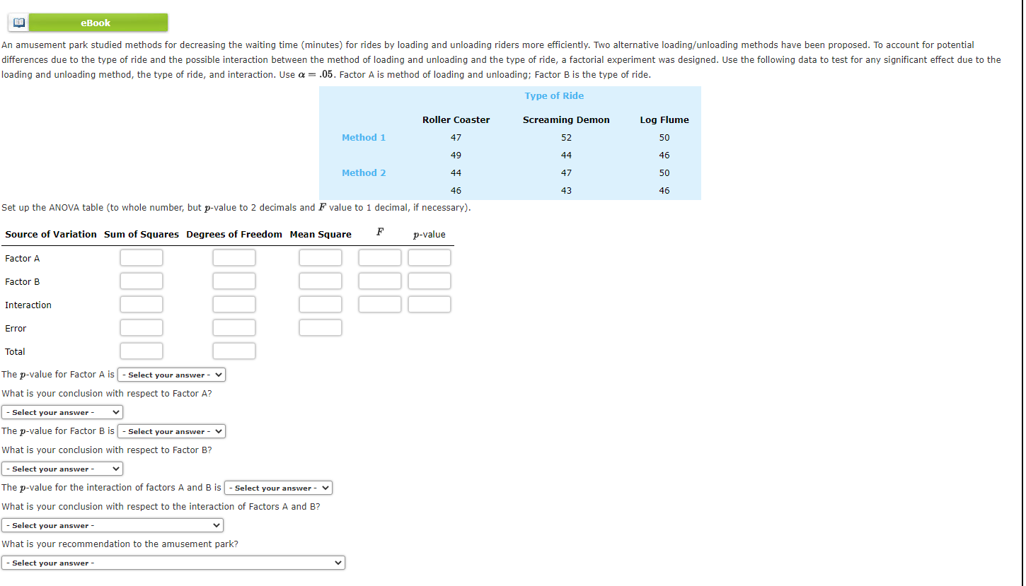 need help with this eBook An amusement park studied methods for decreasing