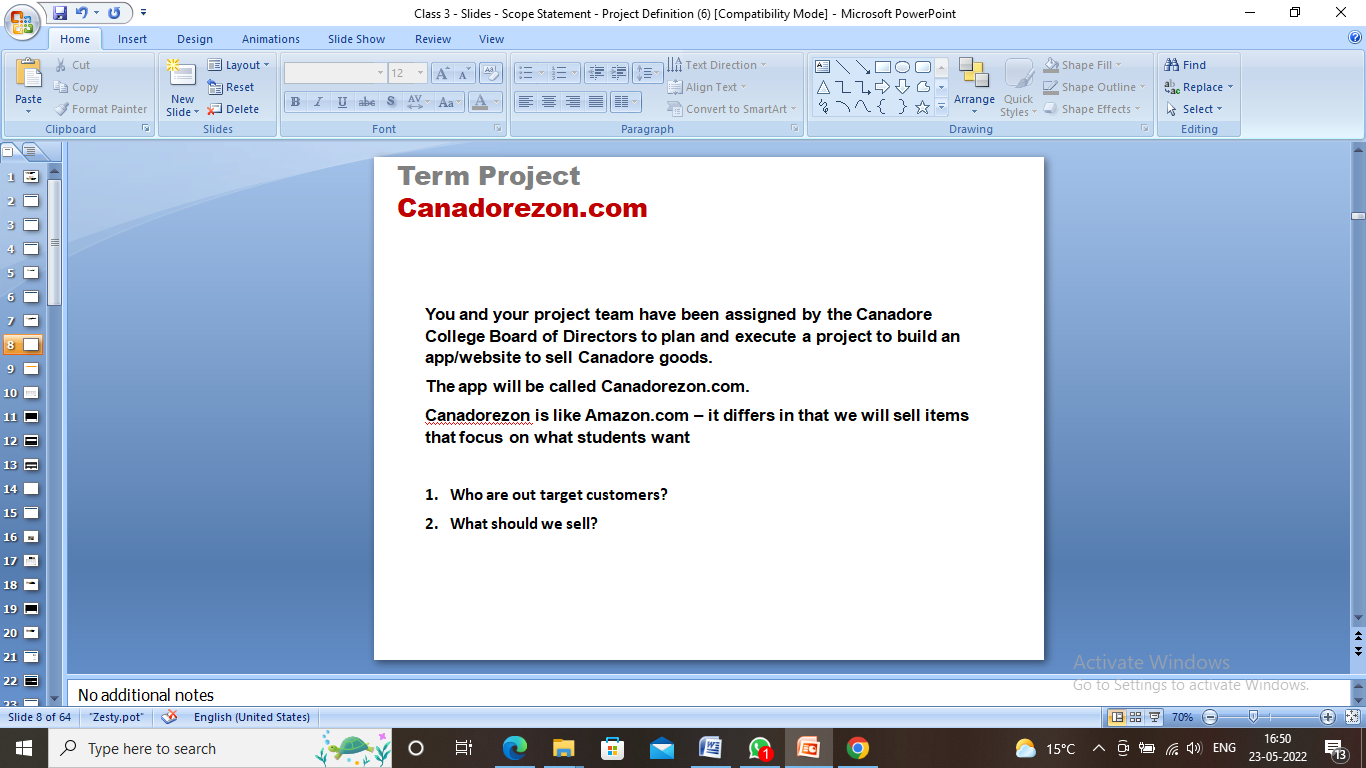  Class 3 - Slides - Scope Statement - Project Definition (6)