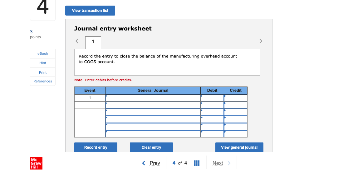 eBook Required: H_ Determine the amount of manufacturing overhead cost that would