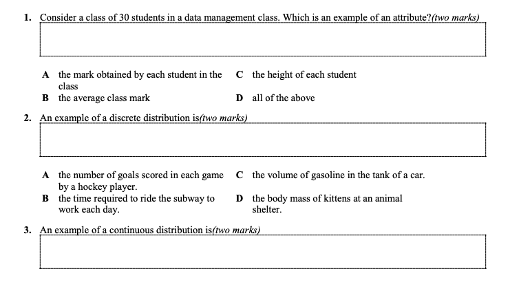distribution is(two marks)A the number of pepperoni slices on each C the