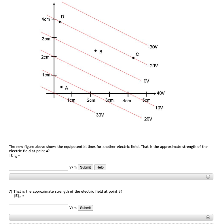 . A 40V 1cm 2cm 3cm 4cm 5cm 10V 30V 20V The