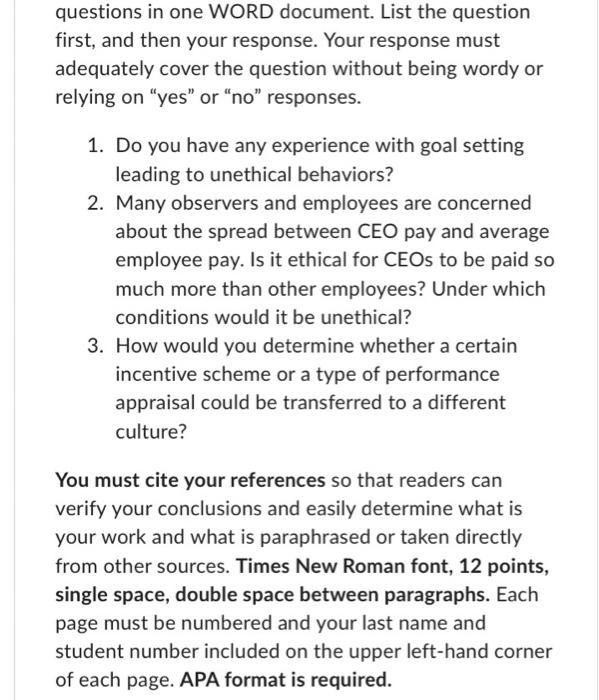 your response. Your response must adequately cover the question without being wordy
