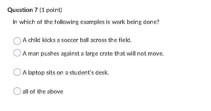 possessed by objects that are primarily affected by the force of gravity