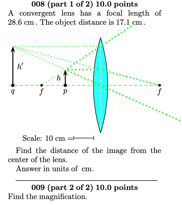 of curva- ture of the mirror. Answer in units of cm. ______