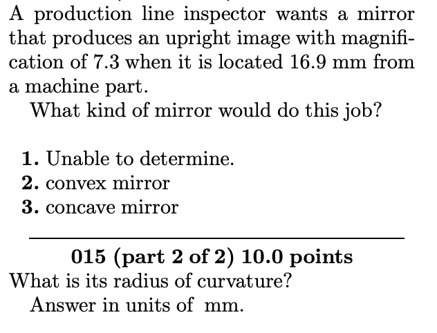 is the position of the resulting image if the image is inverted