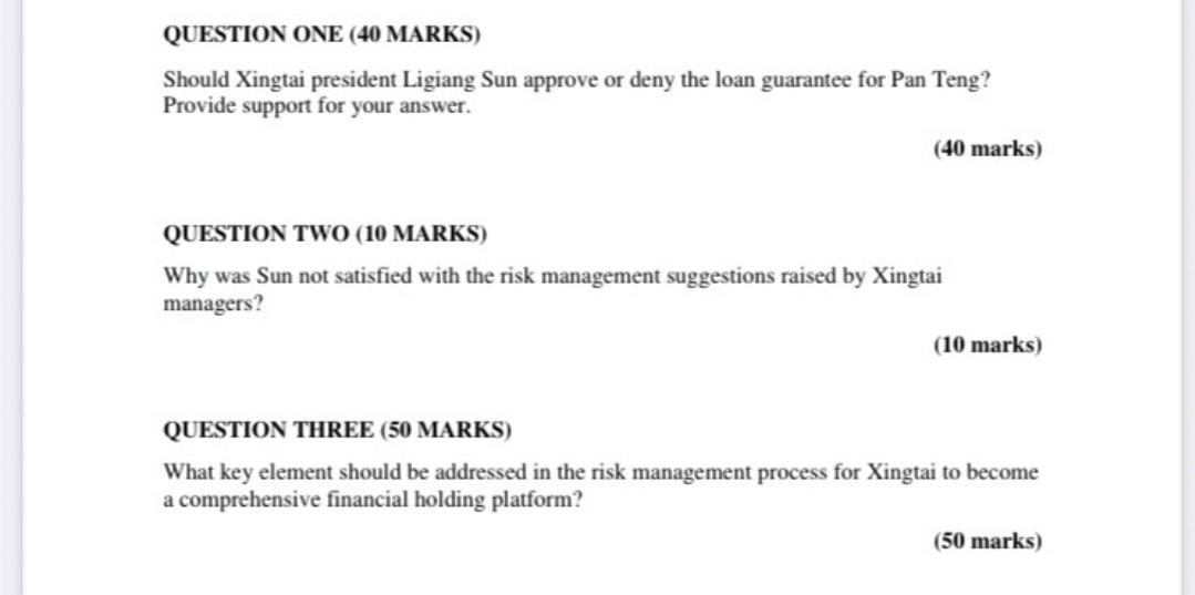 Please solve these 3 questions.Additional information: https://drive.google.com/file/d/1wNz24vz9HUOThf128fVeHEKsIN-rprt6/view?usp=drivesdk QUESTION ONE (40 MARKS) Should
