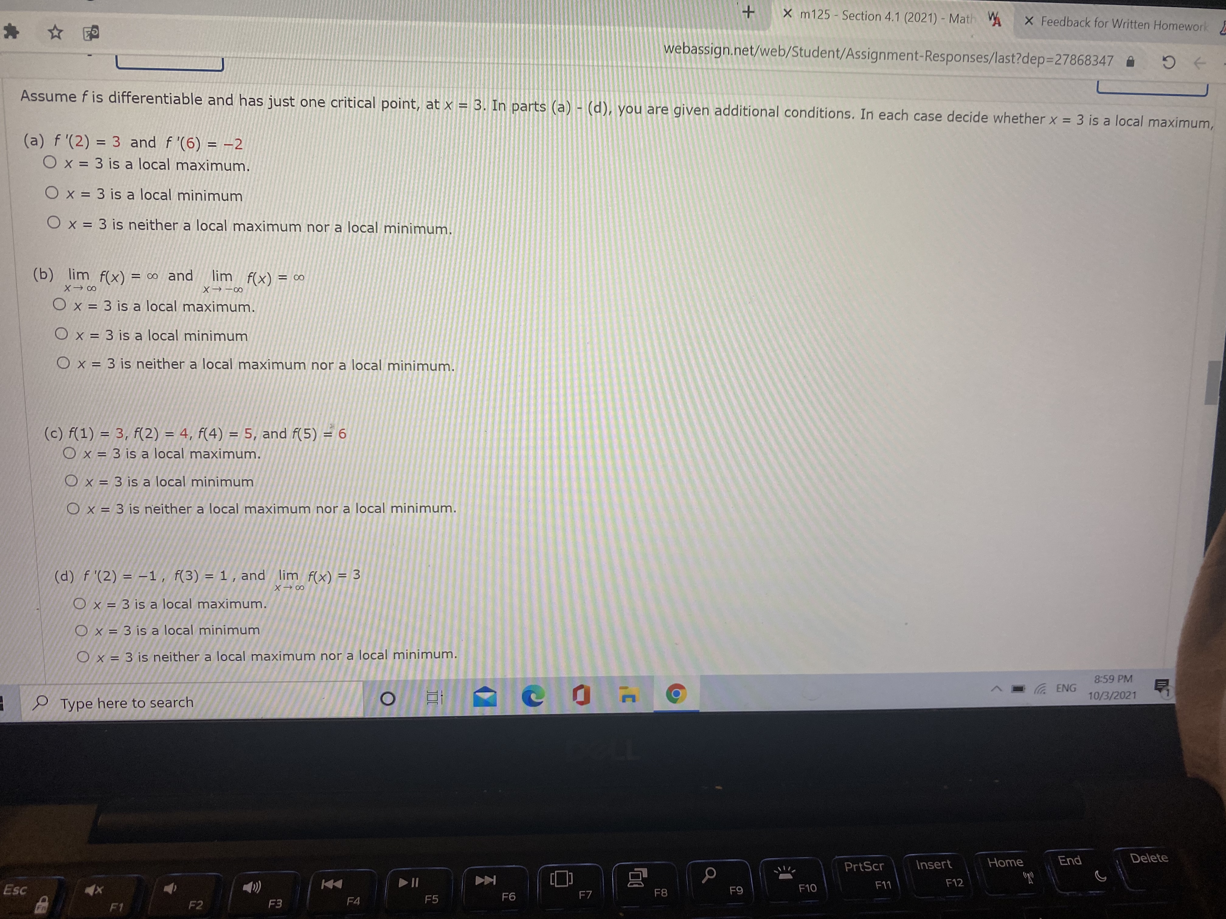  + X m125 - Section 4.1 (2021) - Math VA X