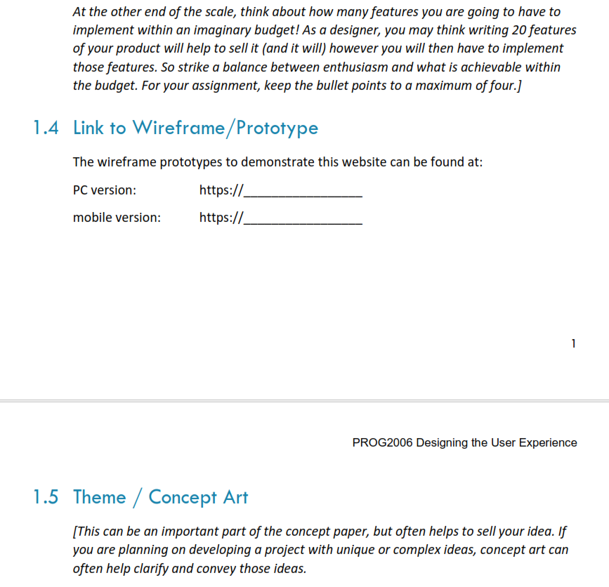 1 3 Concept Paper ............................. I 1.1 1.2 1.3 1.4 1.5 1.6