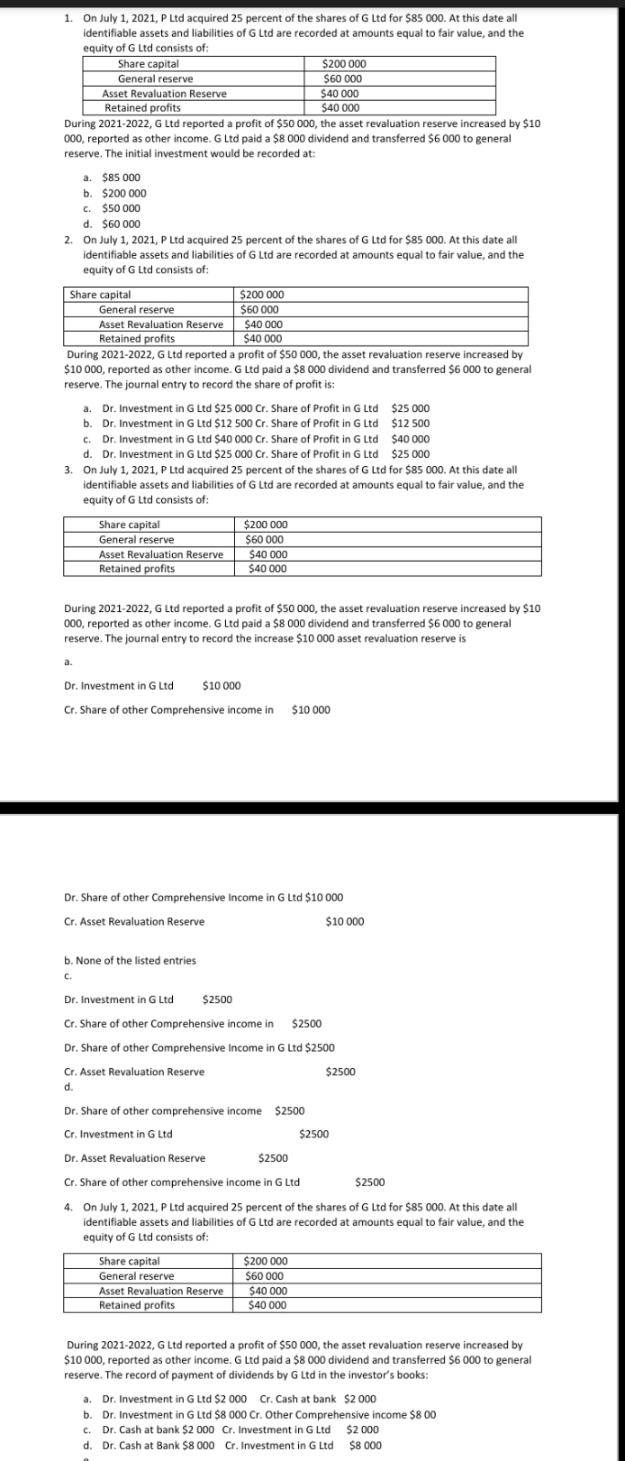 answer questions 1 -4 with working out 1. On July 1, 2021,
