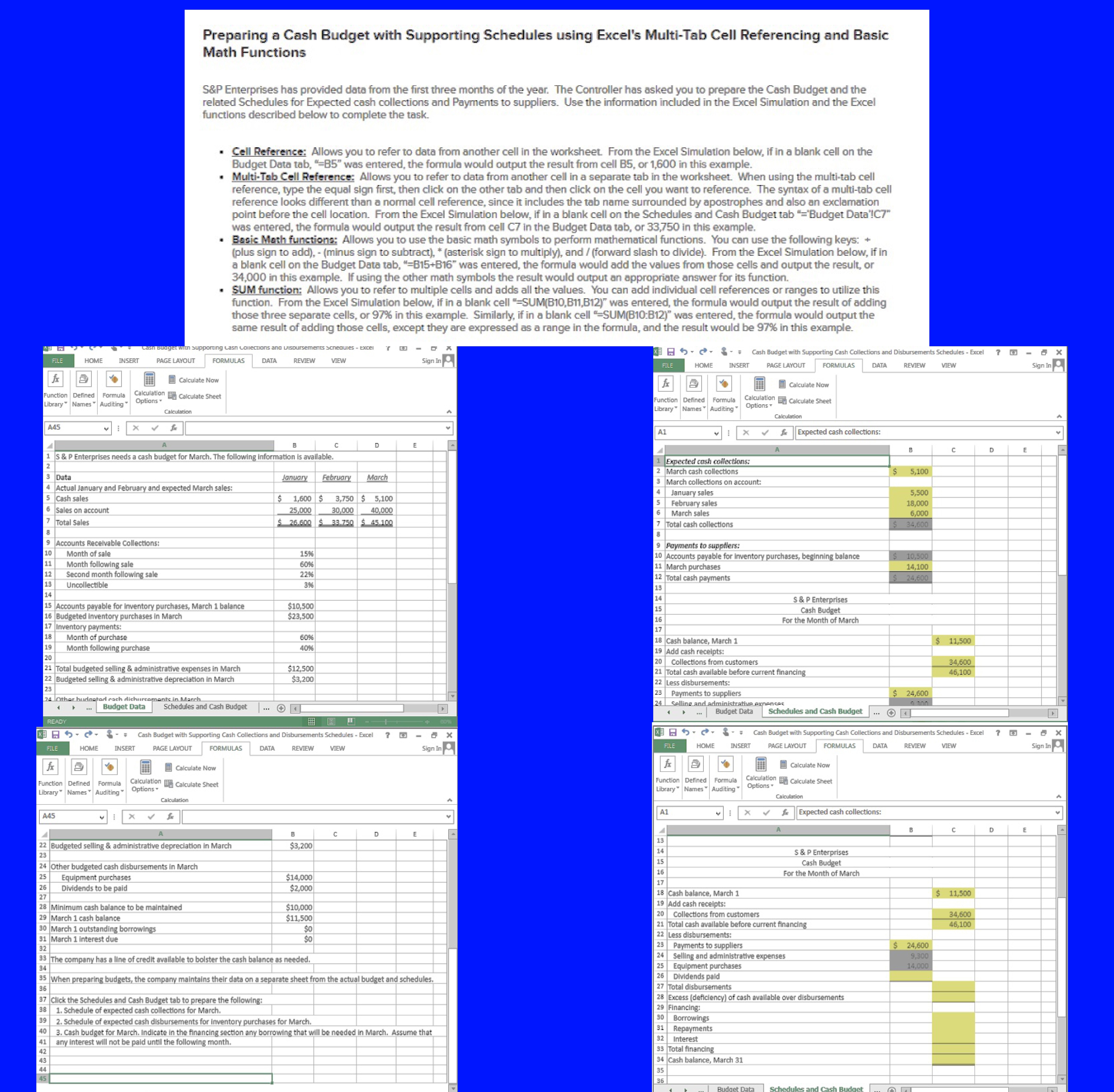 Hi I need help with this excel assignment. The yellow cells are
