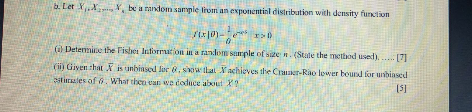 can anyone help with this question pleaseeeee!!!! b. Let X,, X, ,...,