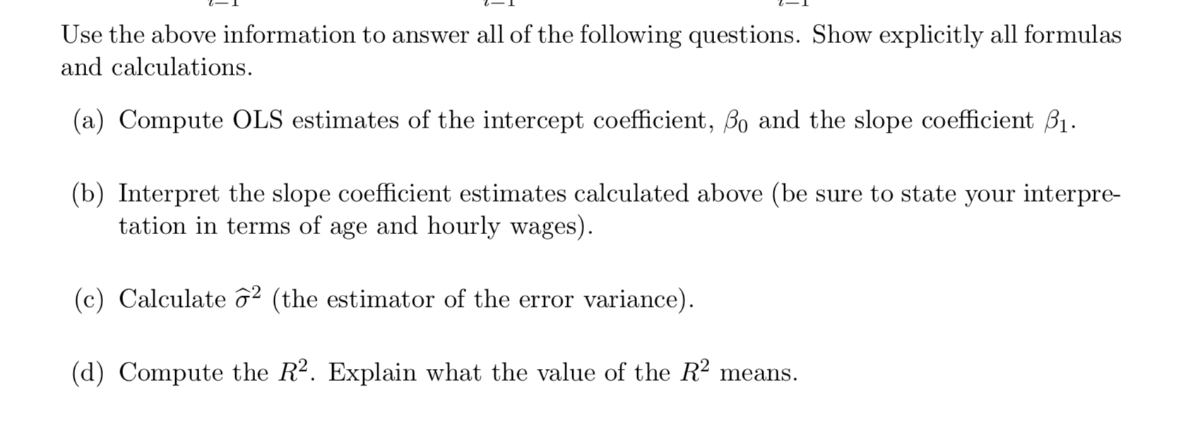 please help me with this problem. thank you. 1. (Wage Regression)