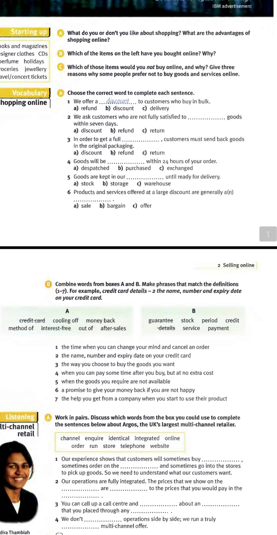 like about shopping? What are the advantages of shopping online? oks and