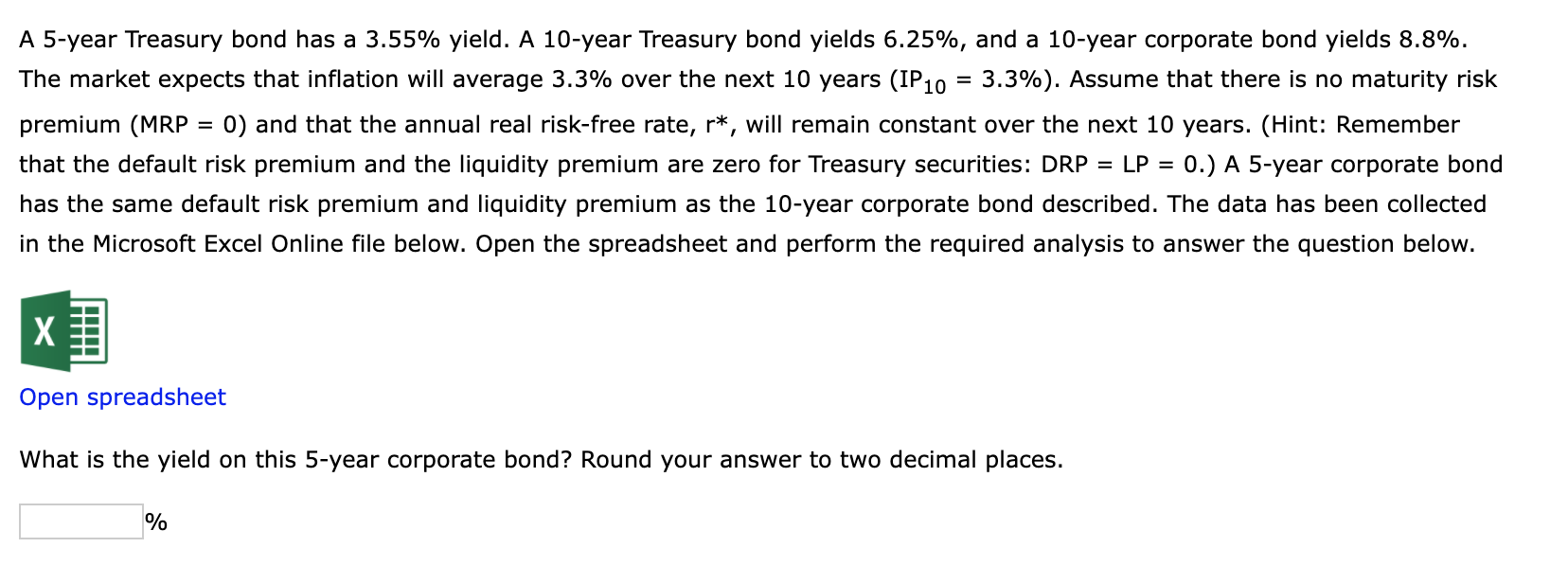 expects that inflation will average 3.3% over the next 10 years (IP10
