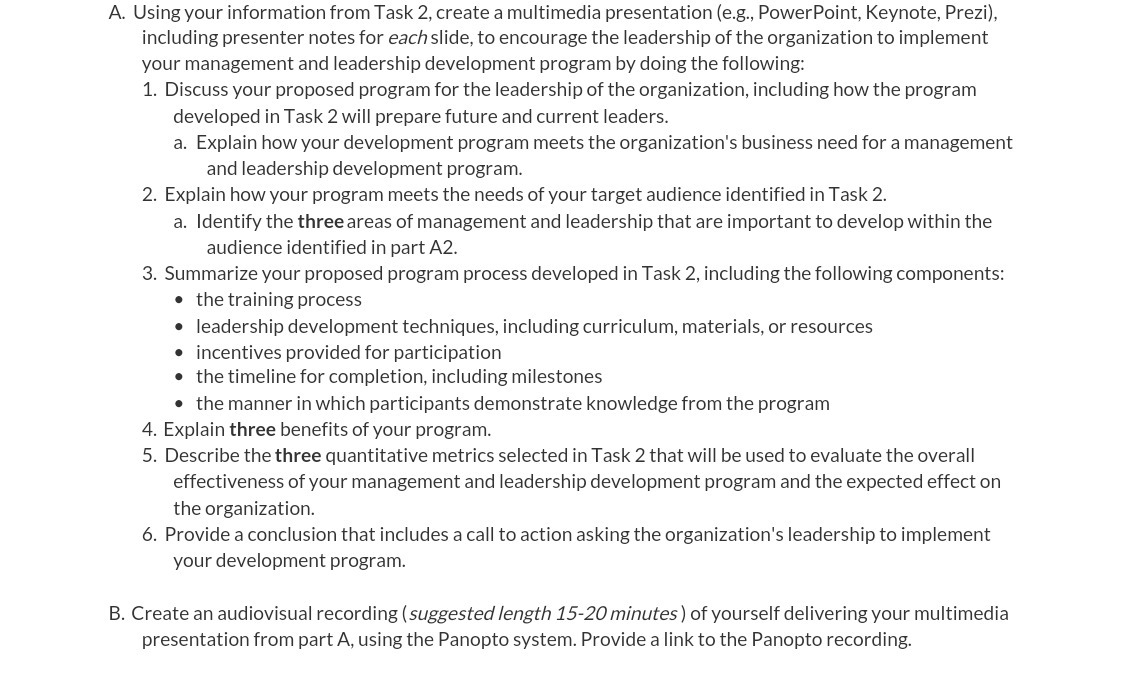 {e.g., PowerPoint, Keynote, Prezi], including presenter notes for each slide, to encourage