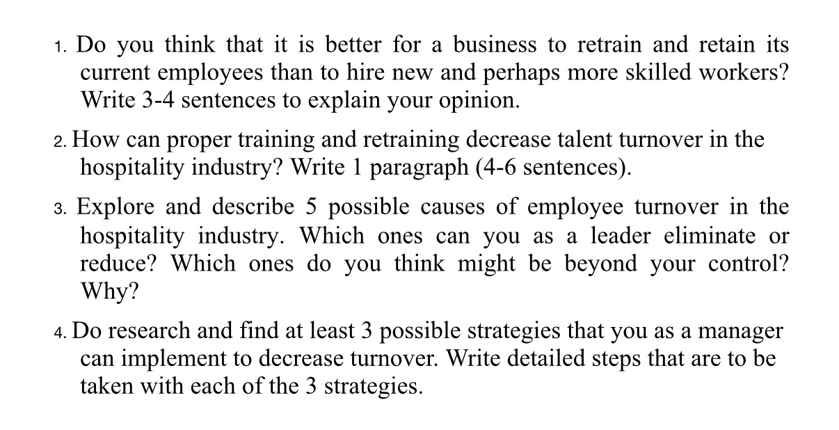  1. Do you think that it is better for a business