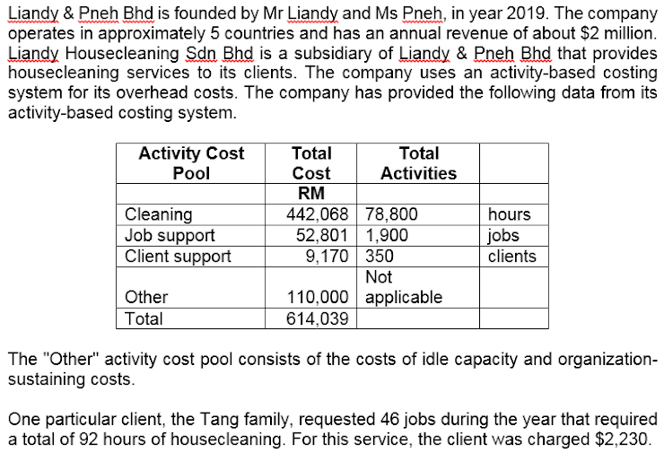 nearest whole cent. {9 marks} b) Using the actiyity-based costing system, compute