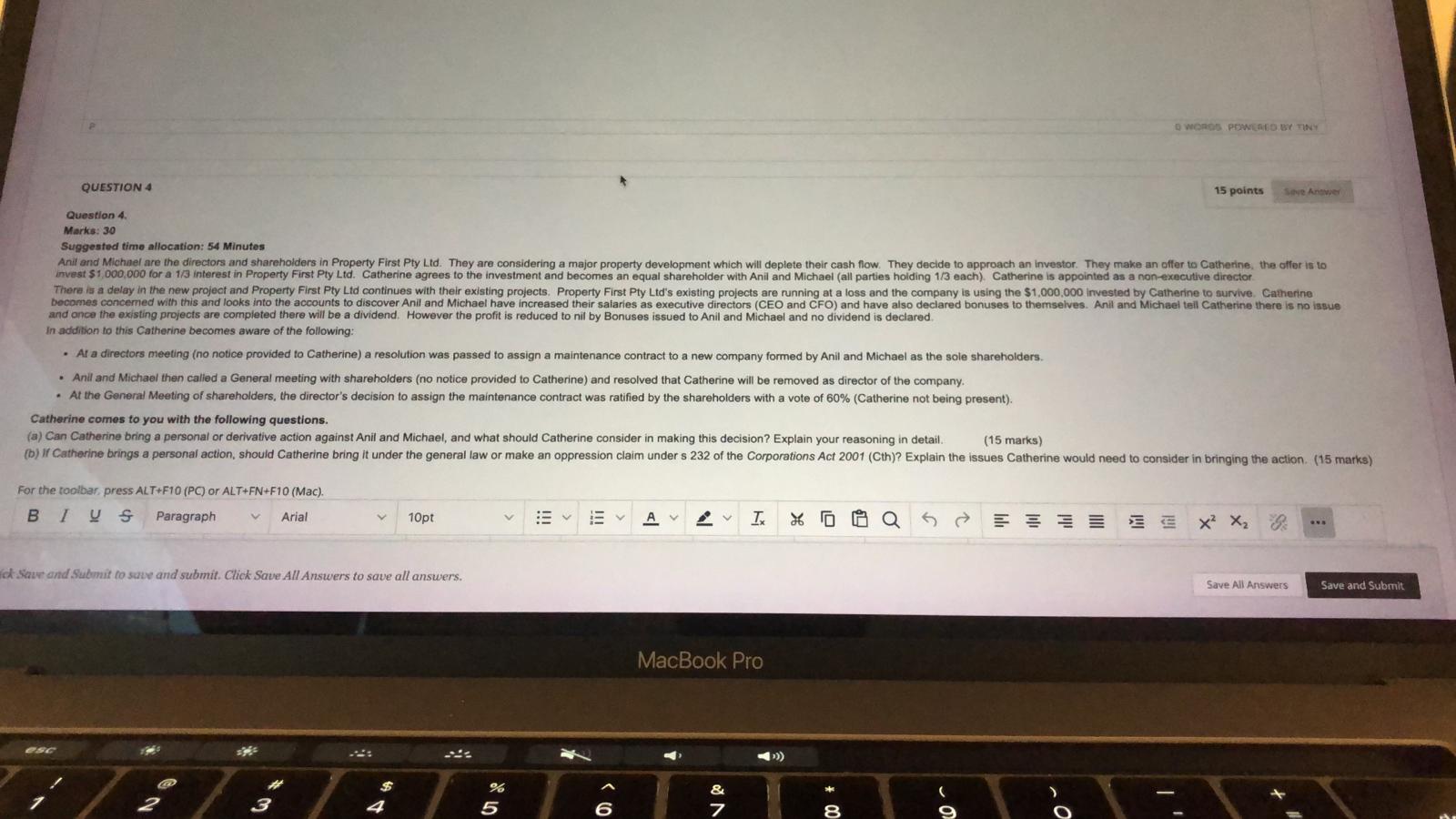 Question 4. Marks: 30 Suggested time allocation: 54 Minutes Anit and Michael