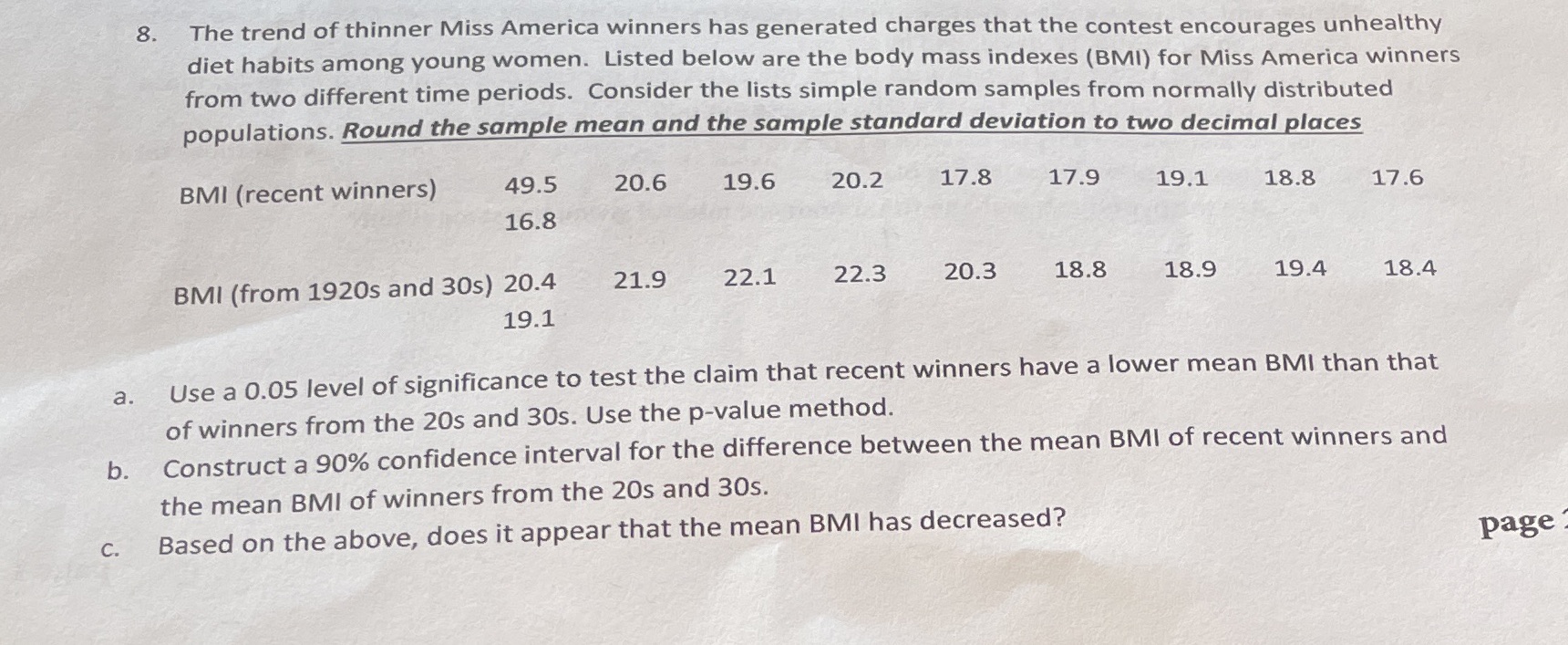 be shown on how you solve/ found the answer for it. 8.