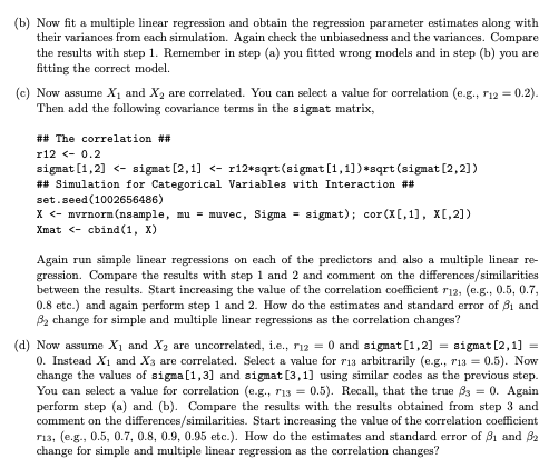  Answer questions using rstudio Task 2 Assume the following multiple linear