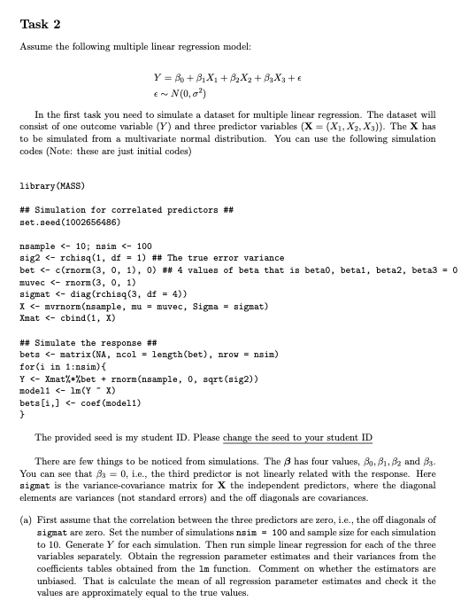 regression model: Y = Po+ BXi+AX2 + AXate E m N(0, 07