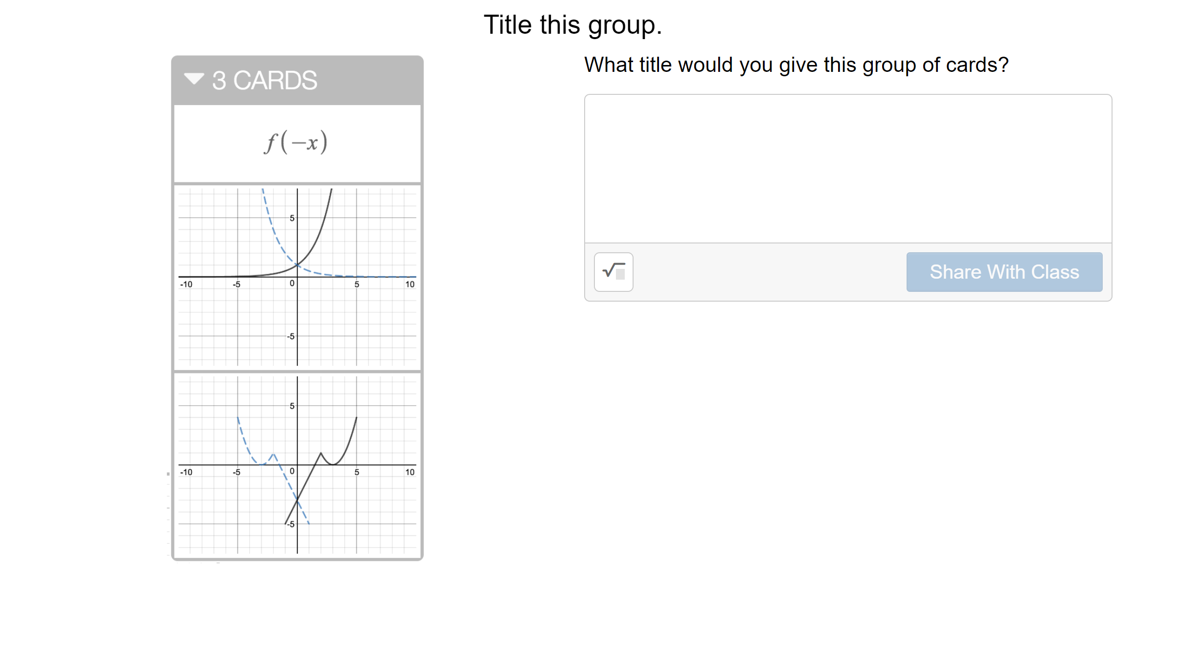solid graph into the blue dashed graph. How did you decide? T