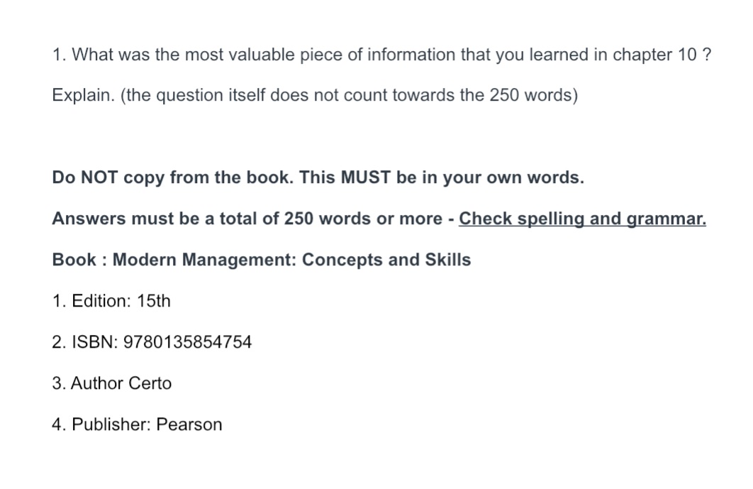 Can you read and answer this one assignment from the book that