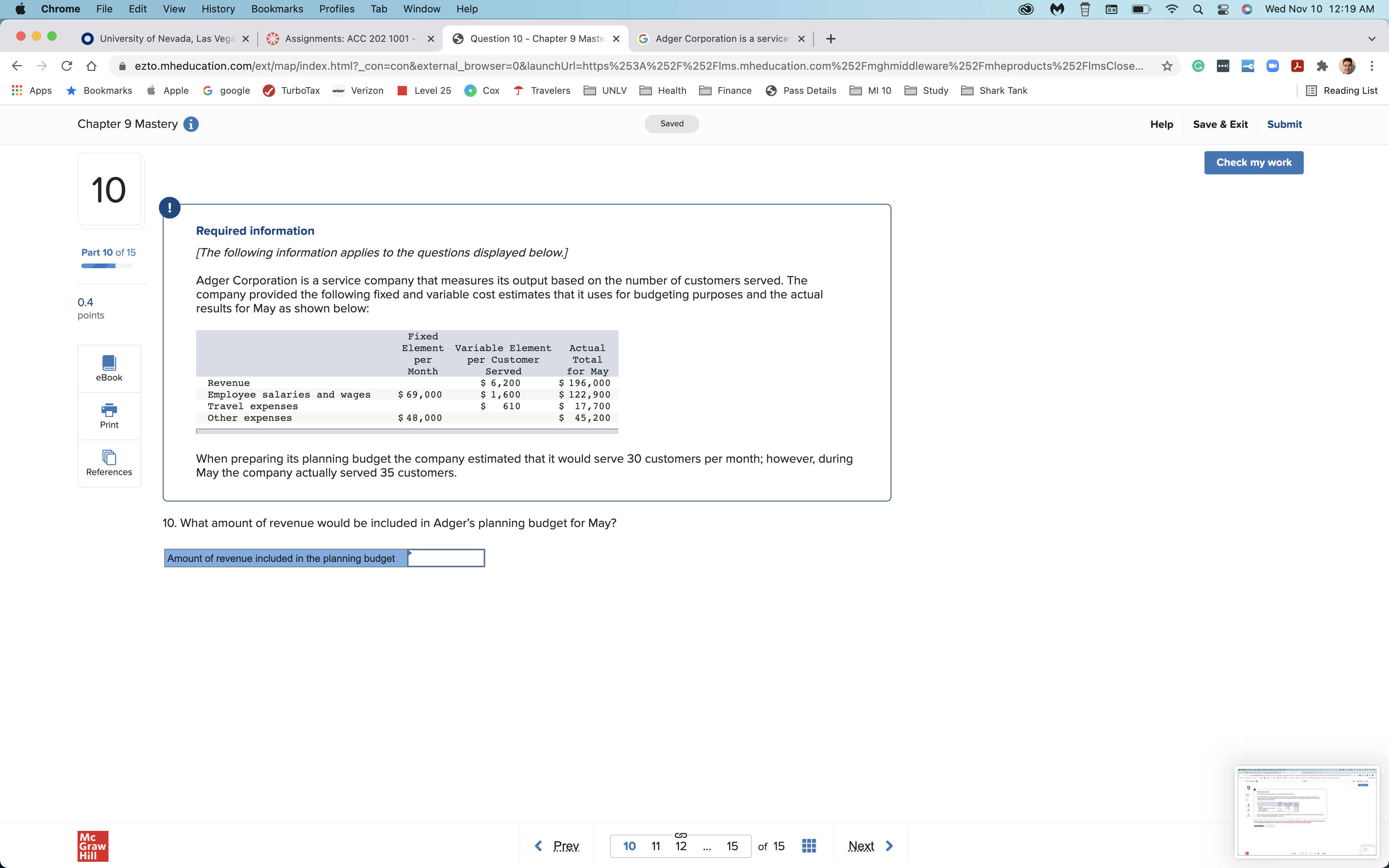.. . University of Nevada, Las Vega X Assignments: ACC 202 1001