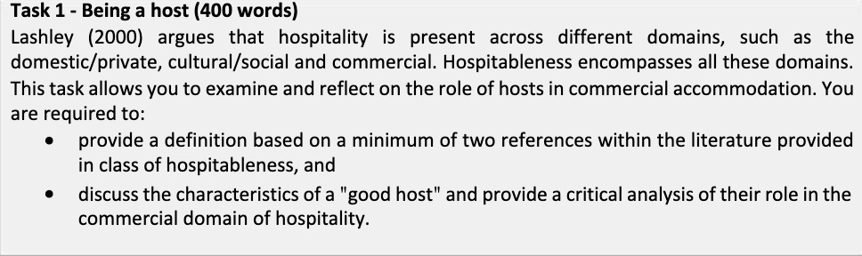 that hospitality is present across different domains, such as the domestic/private, cultural/social
