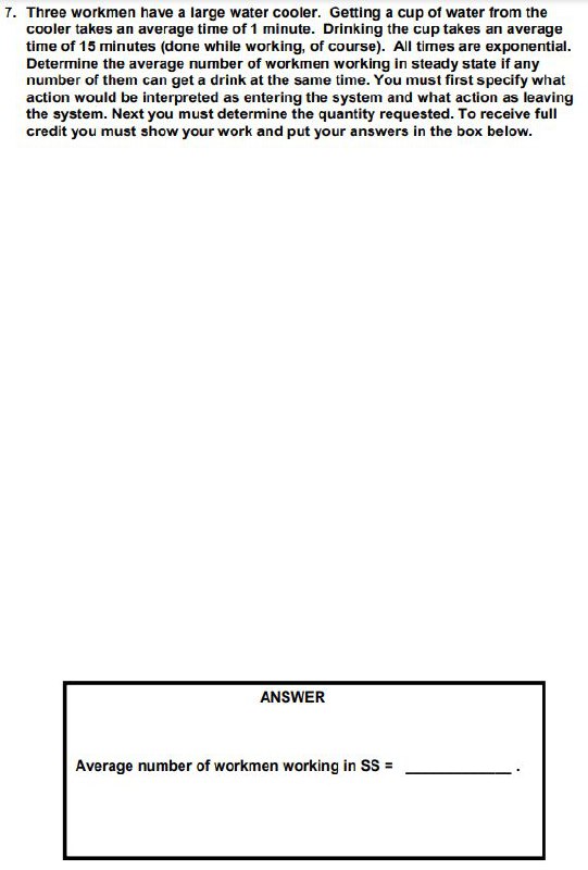 at water item the cooler takes an average time of 1 minute.