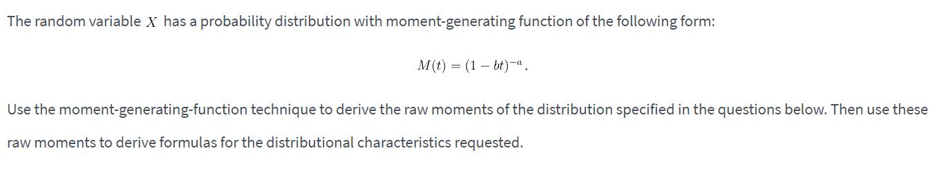 raw moment of the distribution. Select the resulting formula from the list