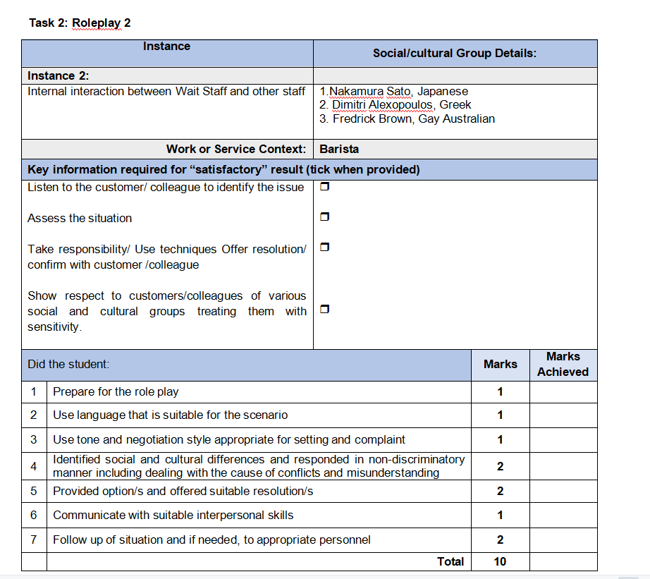 your skills and knowledge within the assessment guidelines and requirements. The purpose