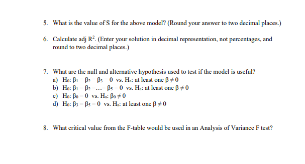  please help? Homework 6 For questions 1 - 3 use the