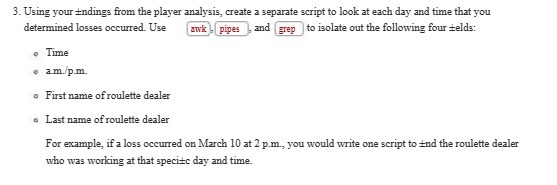 3. Using your endings from the player analysis, create a separate