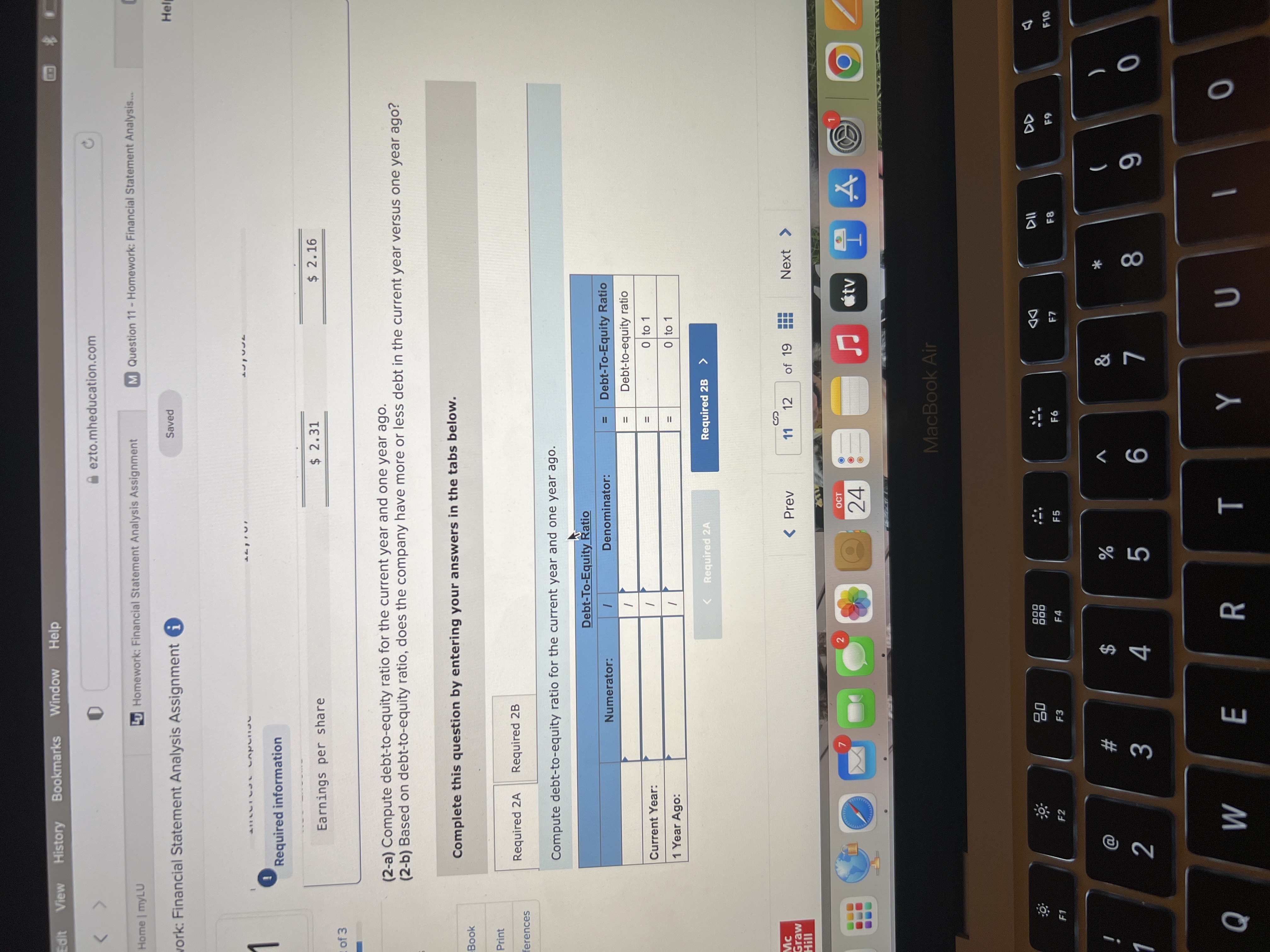 myLU Lu Homework: Financial Statement Analysis Assignment M Question 11 - Homework: