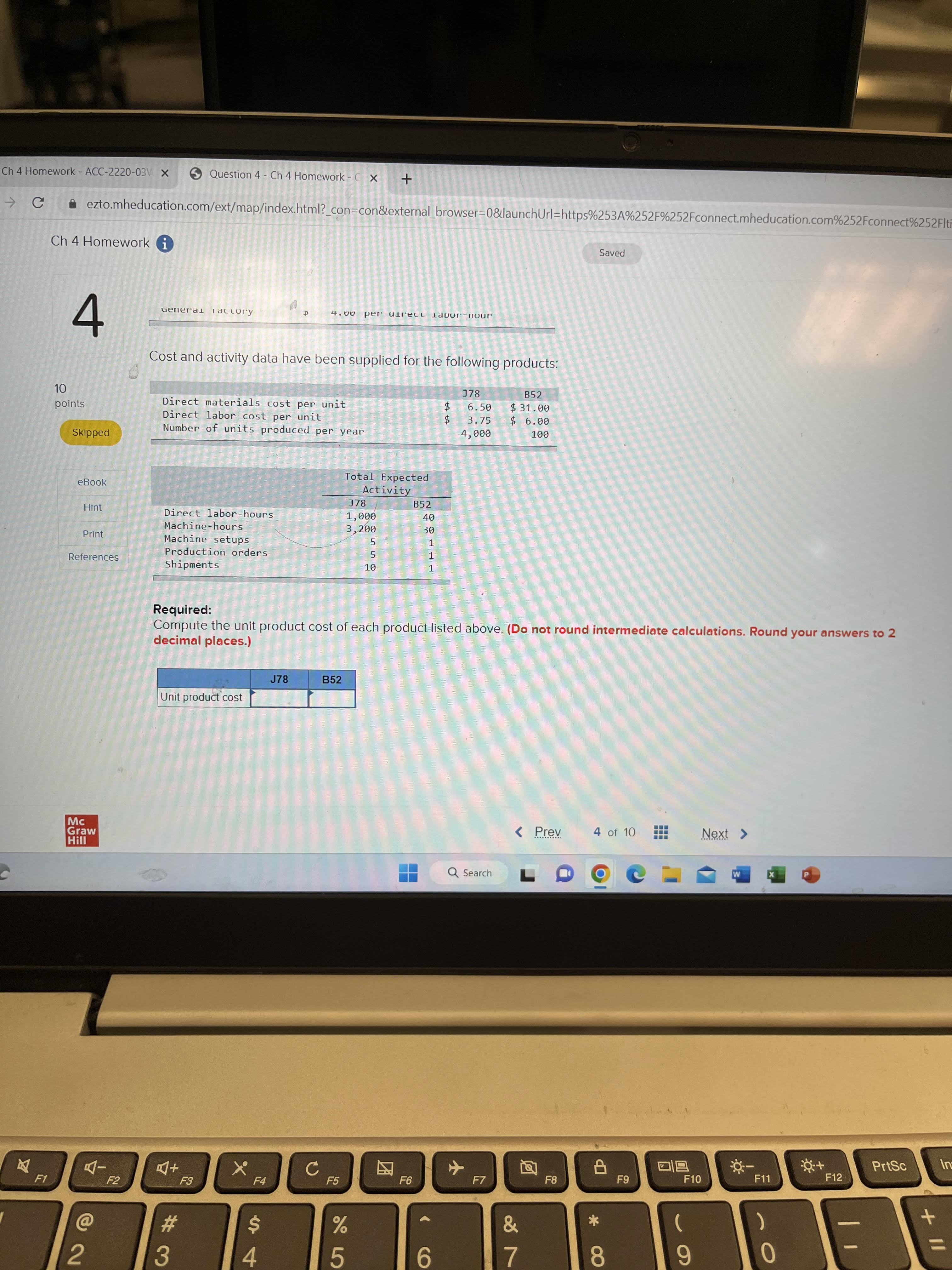 Homework - C. x + C ezto.mheducation.com/ext/map/index.html?_con=con&external_browser=0&launchUrl=https%253A%252F%252Fconnect.mheducation.com%252Fconnect%252Fltiwrappe Ch 4 Homework i Saved